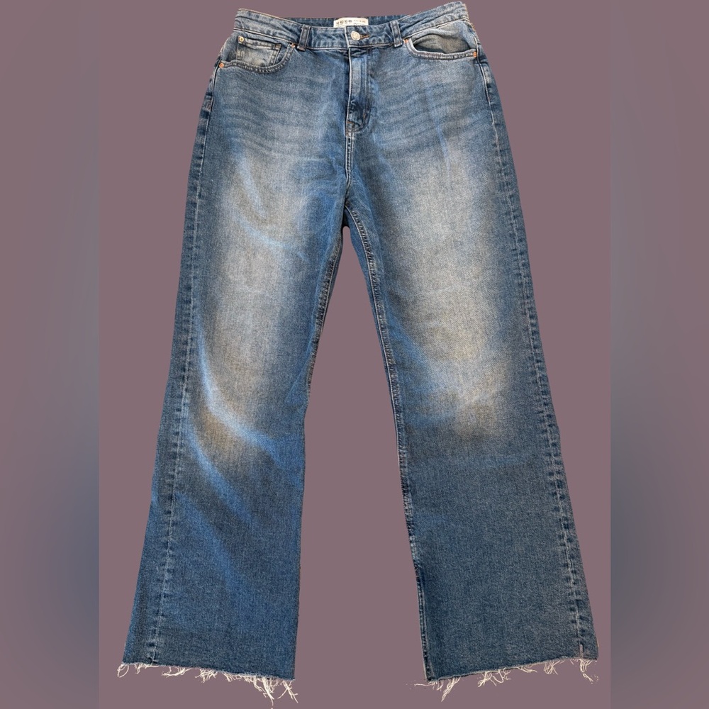 Primark High Rise Straight Leg Jeans | Long Inseam | Light Wash | Size 10